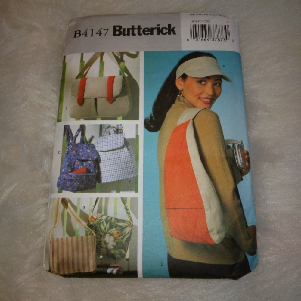BUTTERICK B4147 Visor and Utility bags, messenger, backpacks, fisherman's bag